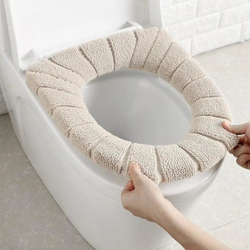 Toilet Seat Cover Warm Soft Acrylic Washable Mat Home Decor Close-stool Mat Seat Case