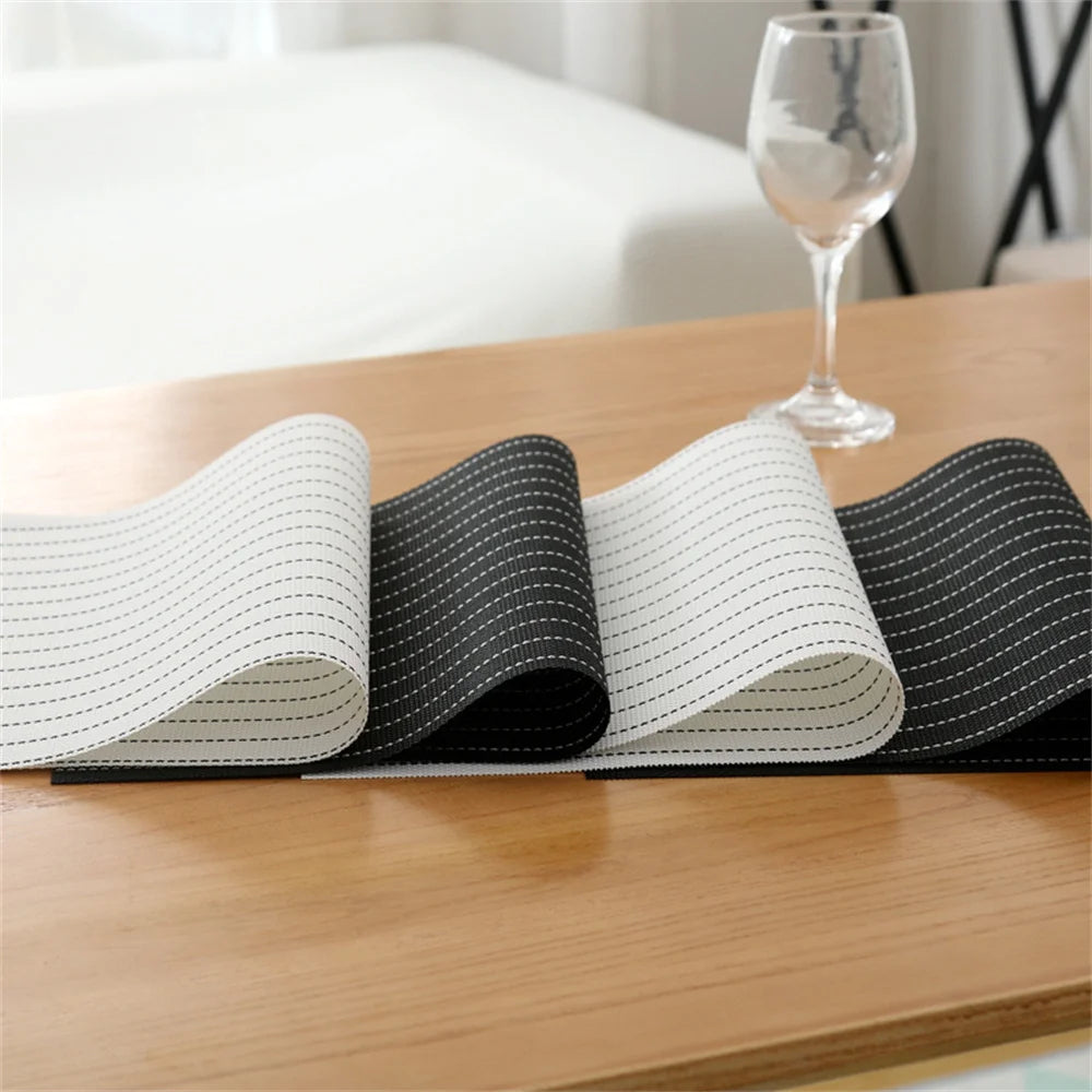 Table Mat Set Non-Slip Bowl Pad Coaster Set Washable PVC Dining Table Placemats