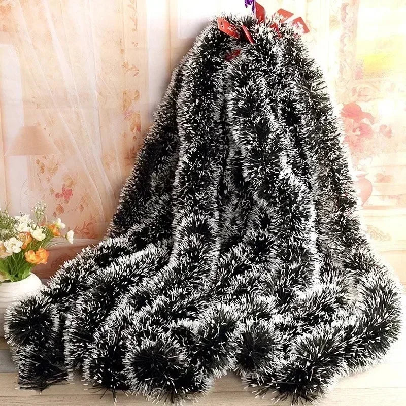 2M Christmas Ribbon Garland Green Cane Tinsel Xmas Tree Hanging Pendent Ornaments