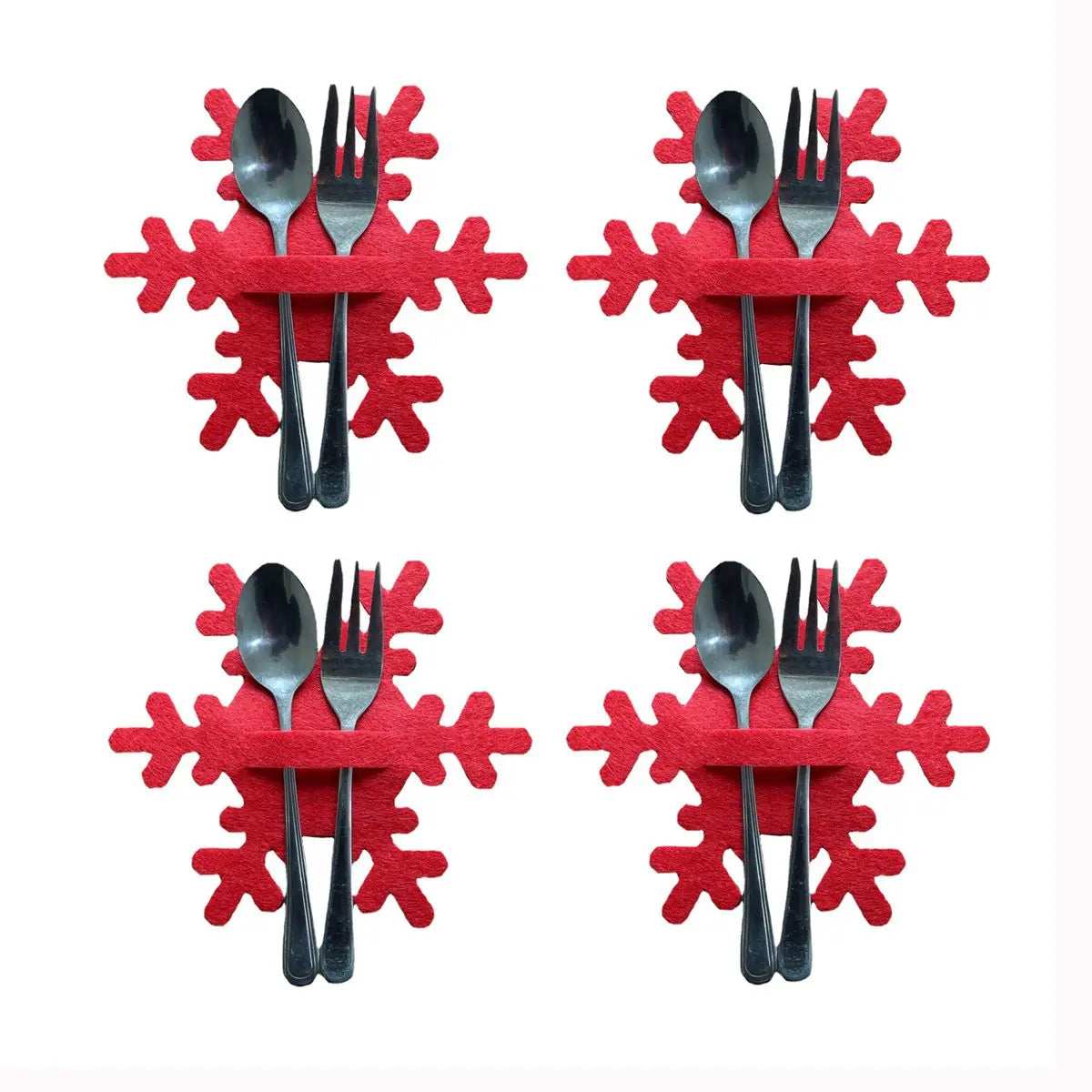 Christmas Knife and Fork Holder Pocket Cutlery Bag Non-woven fabric Cookware Organizer