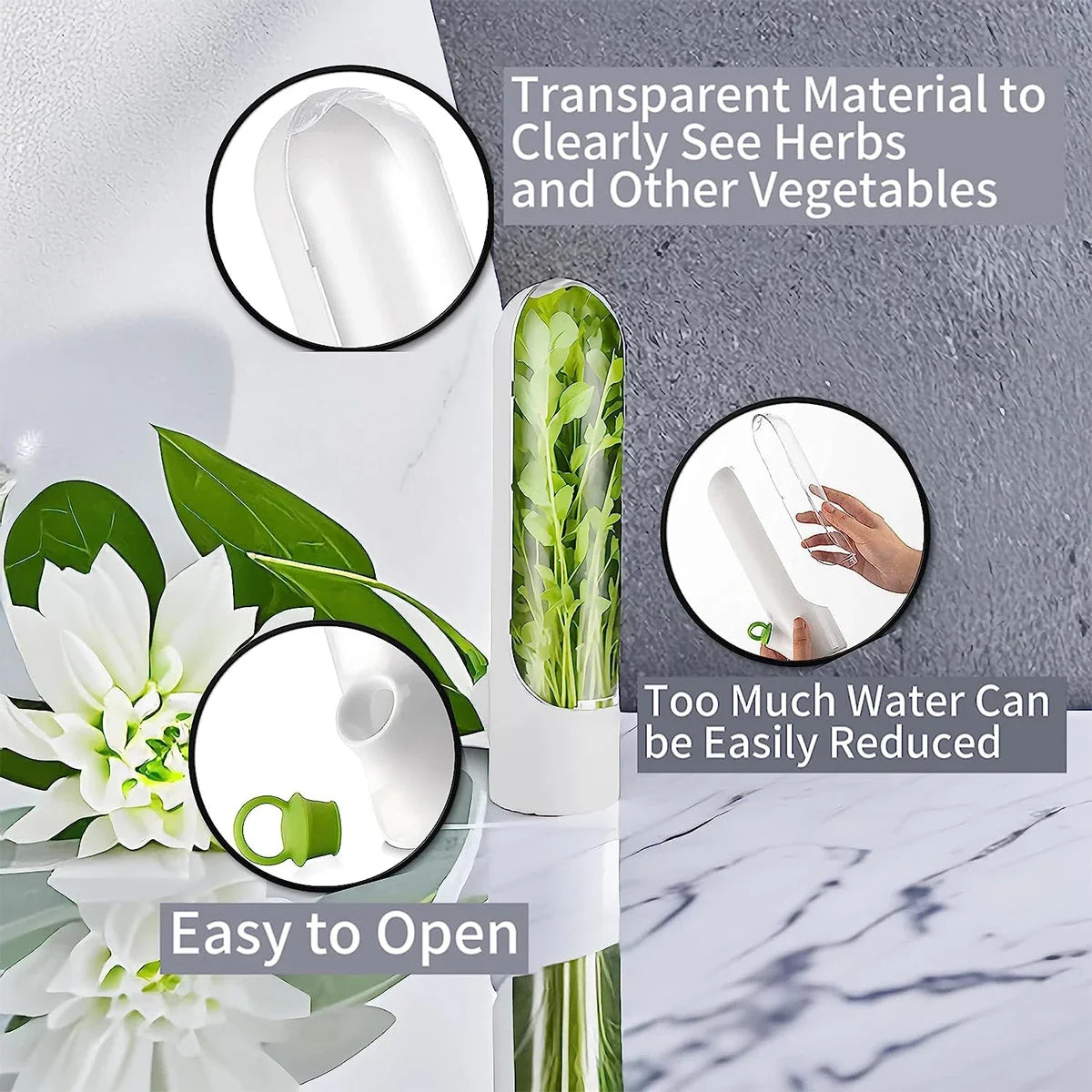 Herb Saver Storage Container Fresh Herb Keeper Fresh Preservation Bottle
