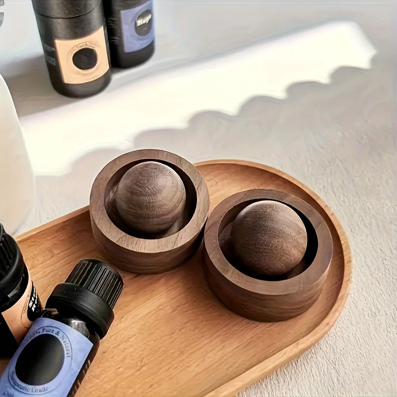 Car Wooden Essential Oil Diffusers-Spherical Design Natural Fragrance Dispersion Bedroom Decor Diffuser
