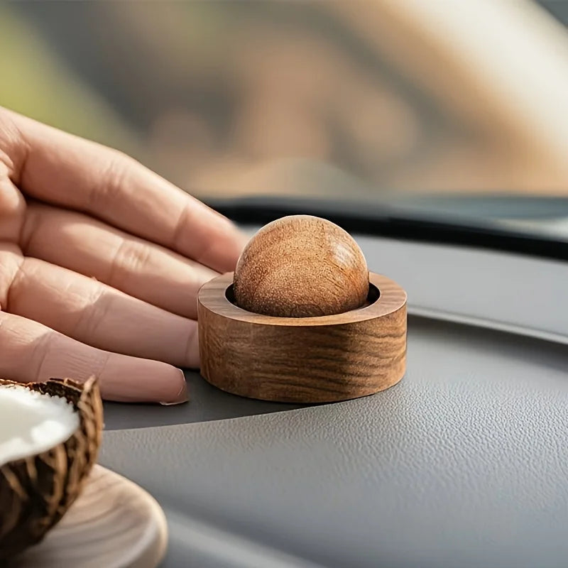 Car Wooden Essential Oil Diffusers-Spherical Design Natural Fragrance Dispersion Bedroom Decor Diffuser