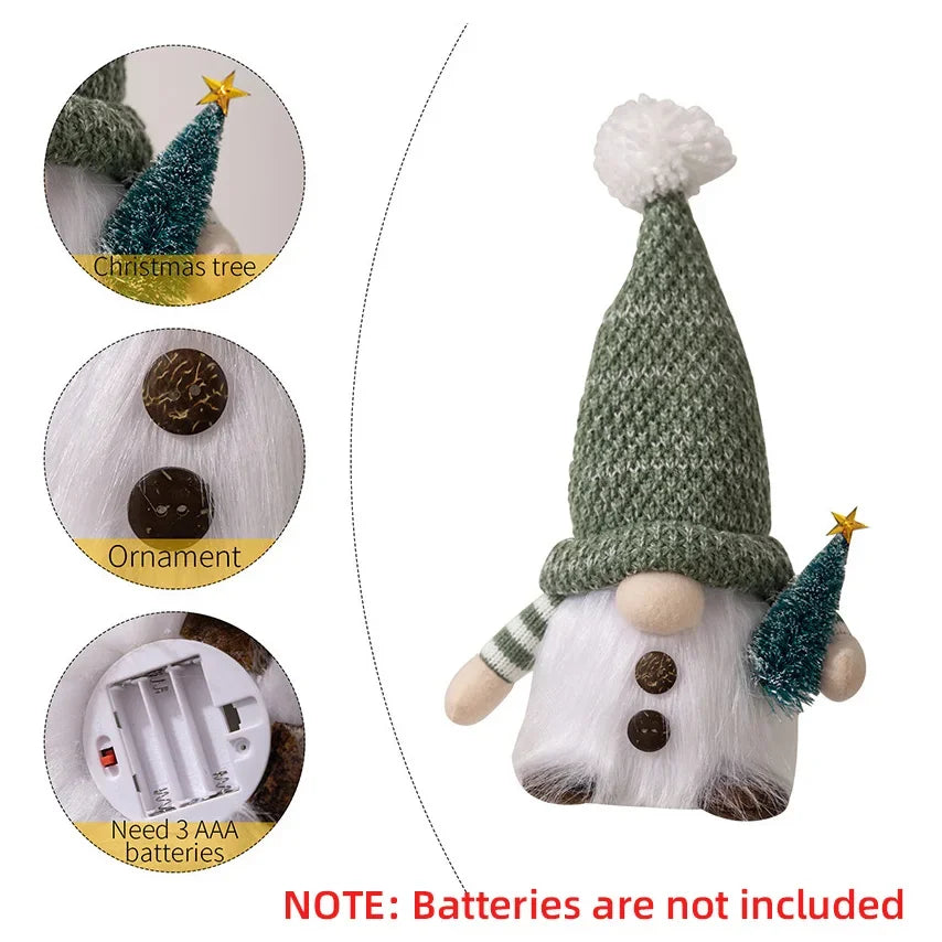 30cm Glowing Knitted Doll Couple with Led Night Light Christmas Decorations