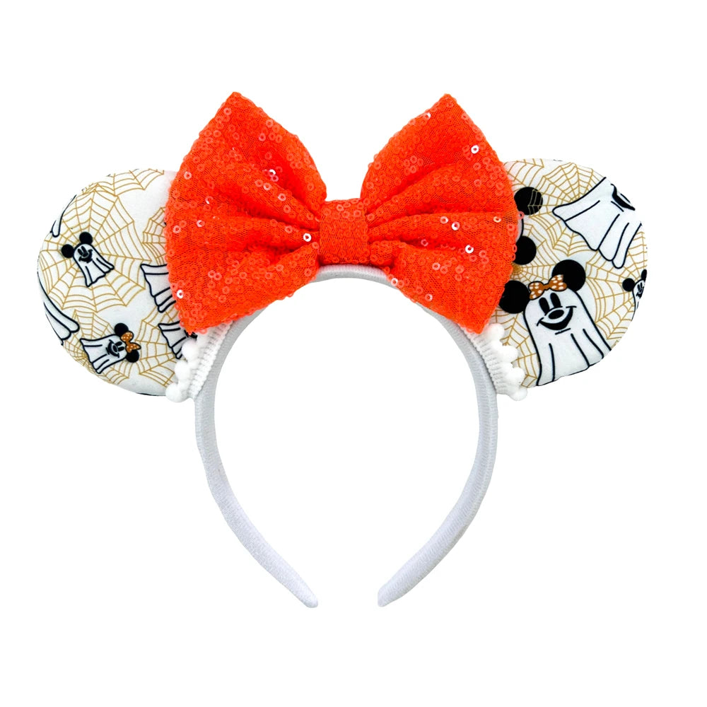 Newest Minnie Ears Headband Halloween Festival Party Sequins Bow Hair Accessories