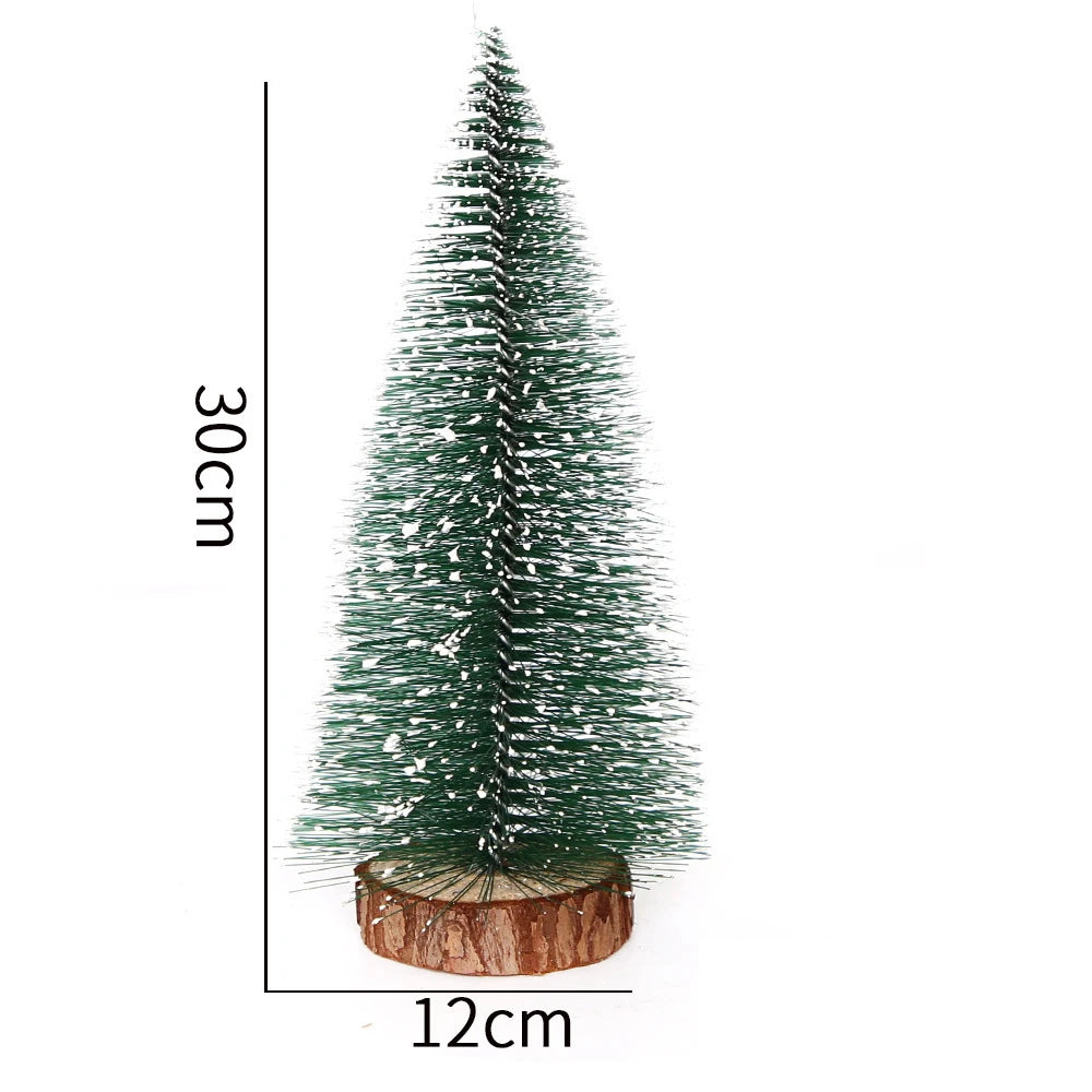 Mini Christmas Trees Different Size Craft Artificial Wooden Base Xmas Decoration