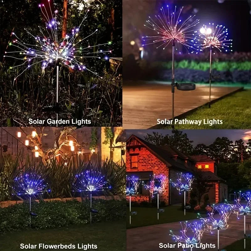 Outdoor Waterproof Solar Garden Lights 8 Lighting Modes with Remote Control