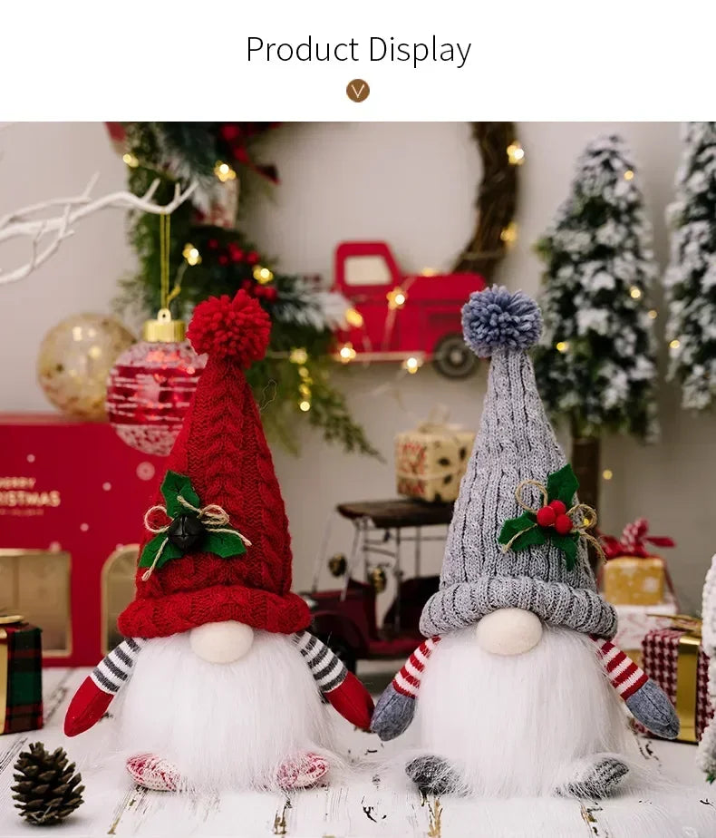30cm Glowing Knitted Doll Couple with Led Night Light Christmas Decorations