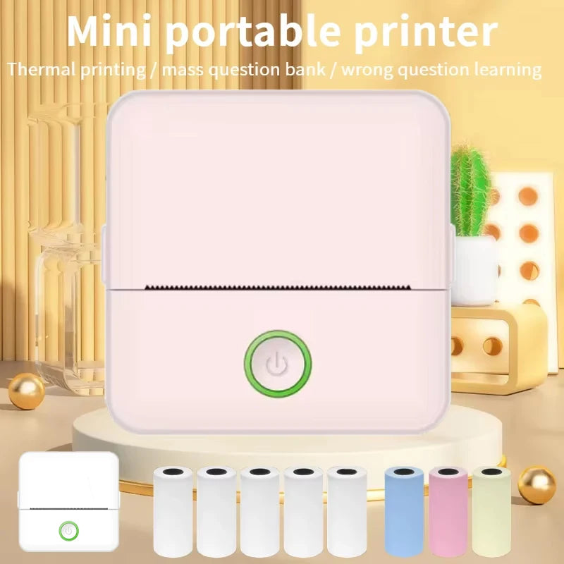 mini HD printer portable sticker label Printer Bluetooth pocket thermal printer