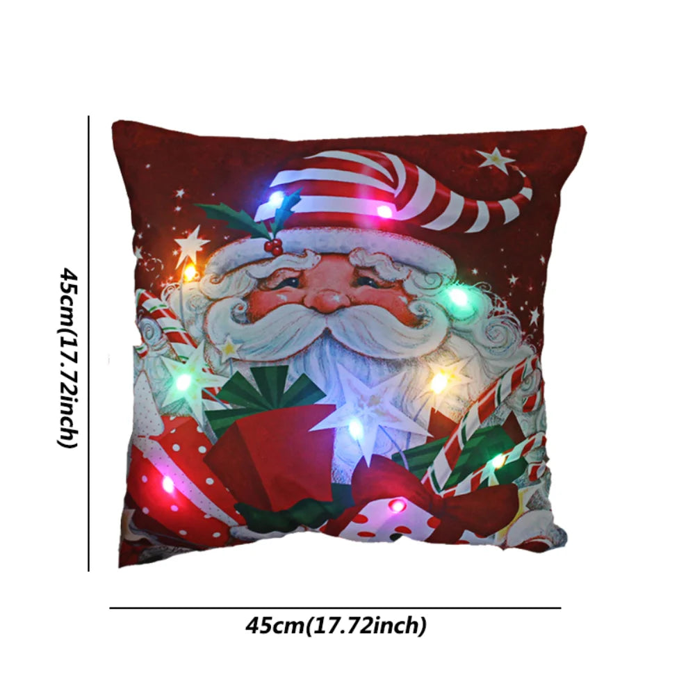 Christmas  decoration  Catted LED   pillow cover Navidad New Year Gift 45x45cm