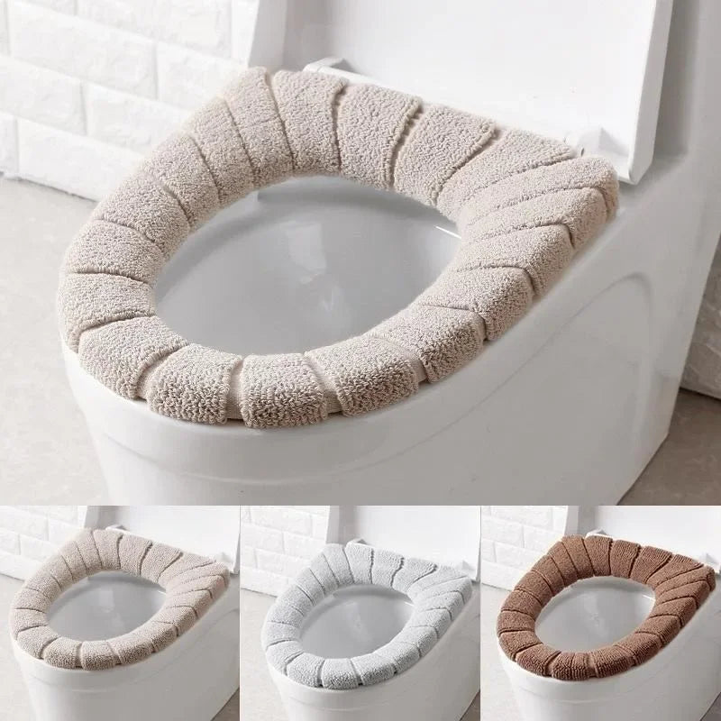 Toilet Seat Cover Warm Soft Acrylic Washable Mat Home Decor Close-stool Mat Seat Case