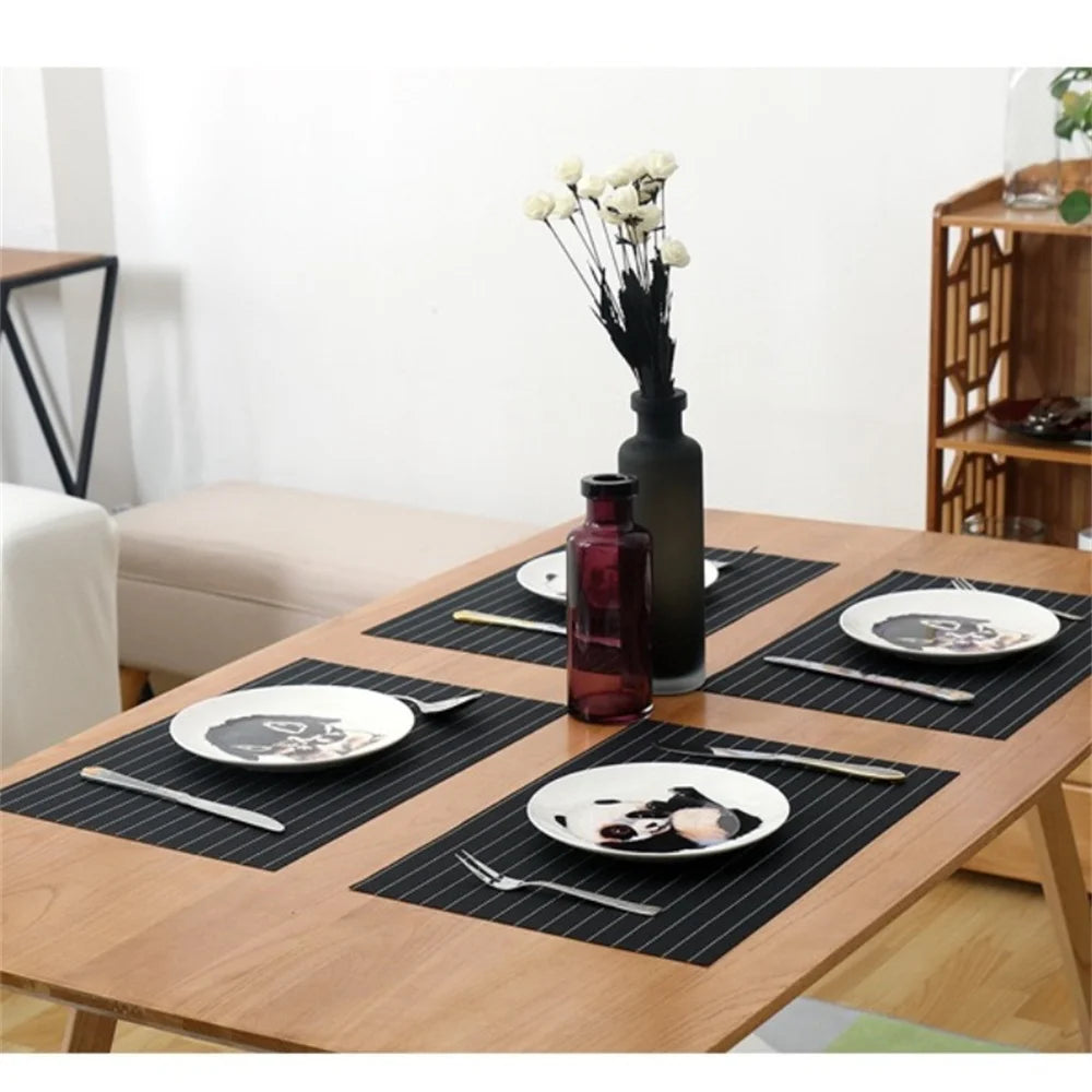 Table Mat Set Non-Slip Bowl Pad Coaster Set Washable PVC Dining Table Placemats