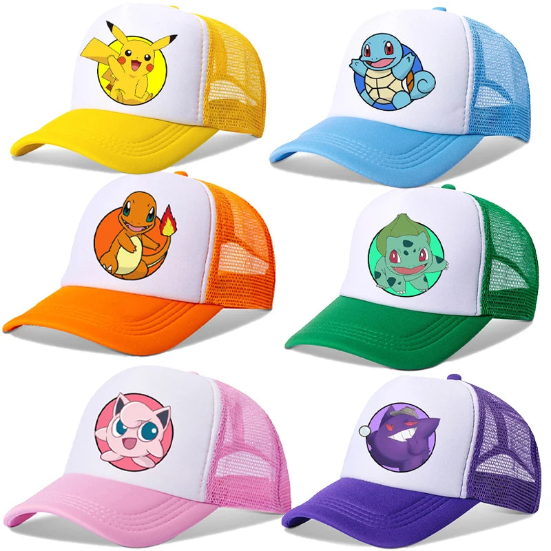 Baseball Caps Kawaii Anime Figures Hats Summer Outdoor Parent Child Gift