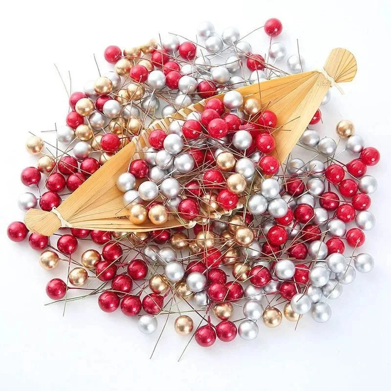 50/100Pcs Christmas Decoration Berry Christmas Tree Ornament for Home Decor