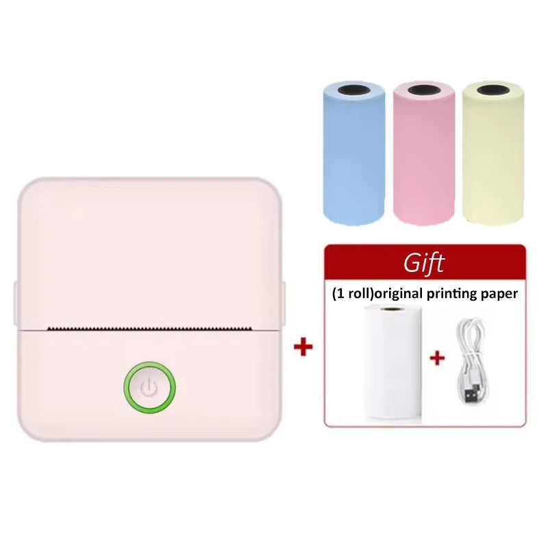 mini HD printer portable sticker label Printer Bluetooth pocket thermal printer