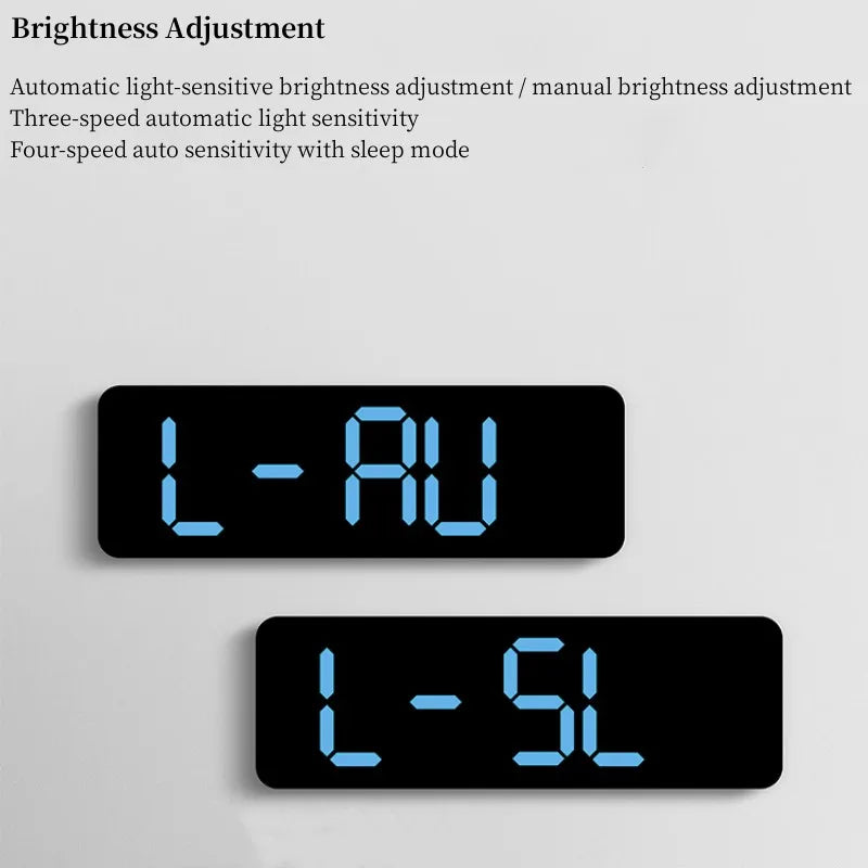 9 Inch Large Digital Wall Clock USB Powered TEMP Humidity Week Auto Dimmer DST Table Clock
