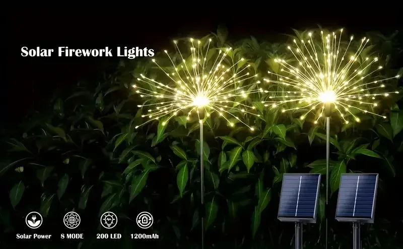 Outdoor Waterproof Solar Garden Lights 8 Lighting Modes with Remote Control