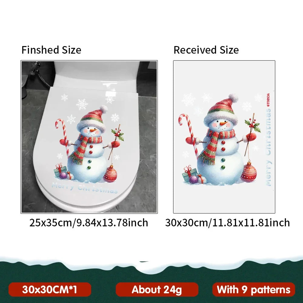 3D Santa Claus Break-Through Wall Decal PVC Removable Christmas Wall Window Sticker