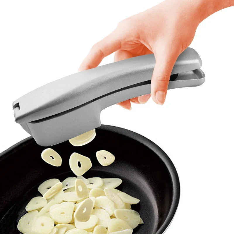 Kitchen household manual garlic press aluminum gadget