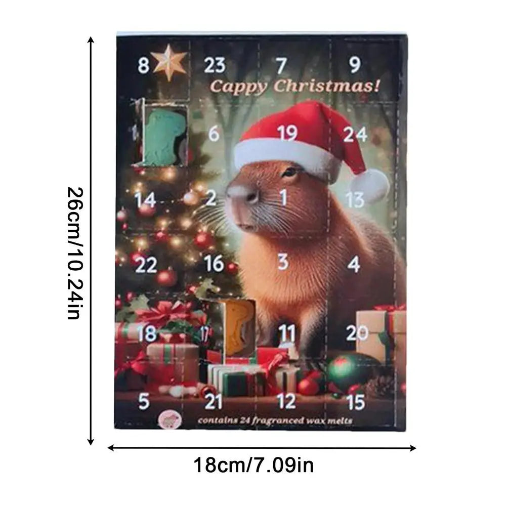 Christmas Capybara Countdown Calendar 24pcs 3d Miniature Doll Christmas Tree Ornament