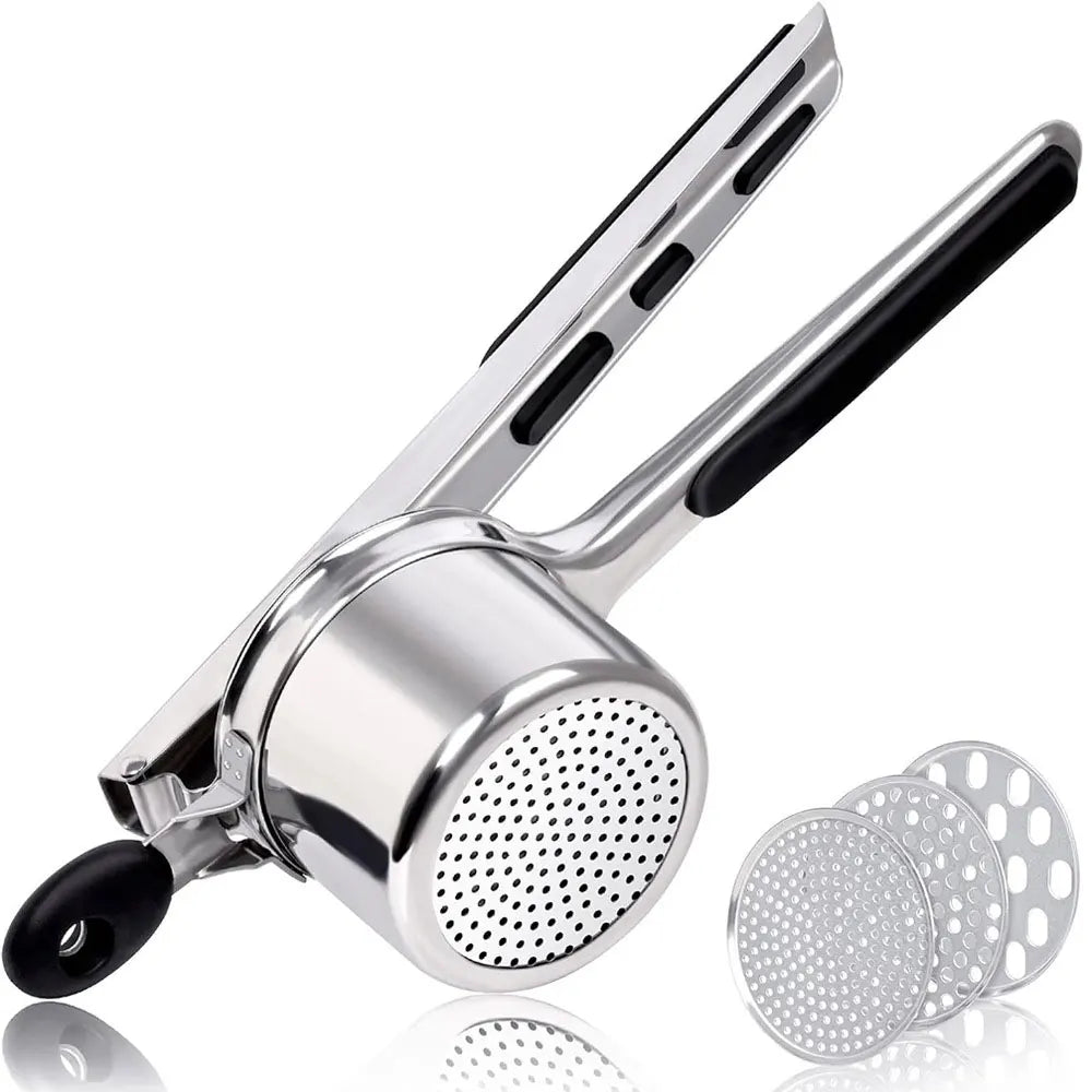 Heavy Duty Potato Masher With 3 Interchangeable Discs