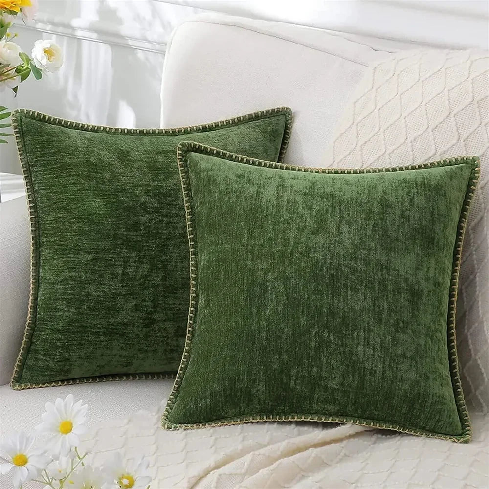 Blue Chenille Cushion Cover