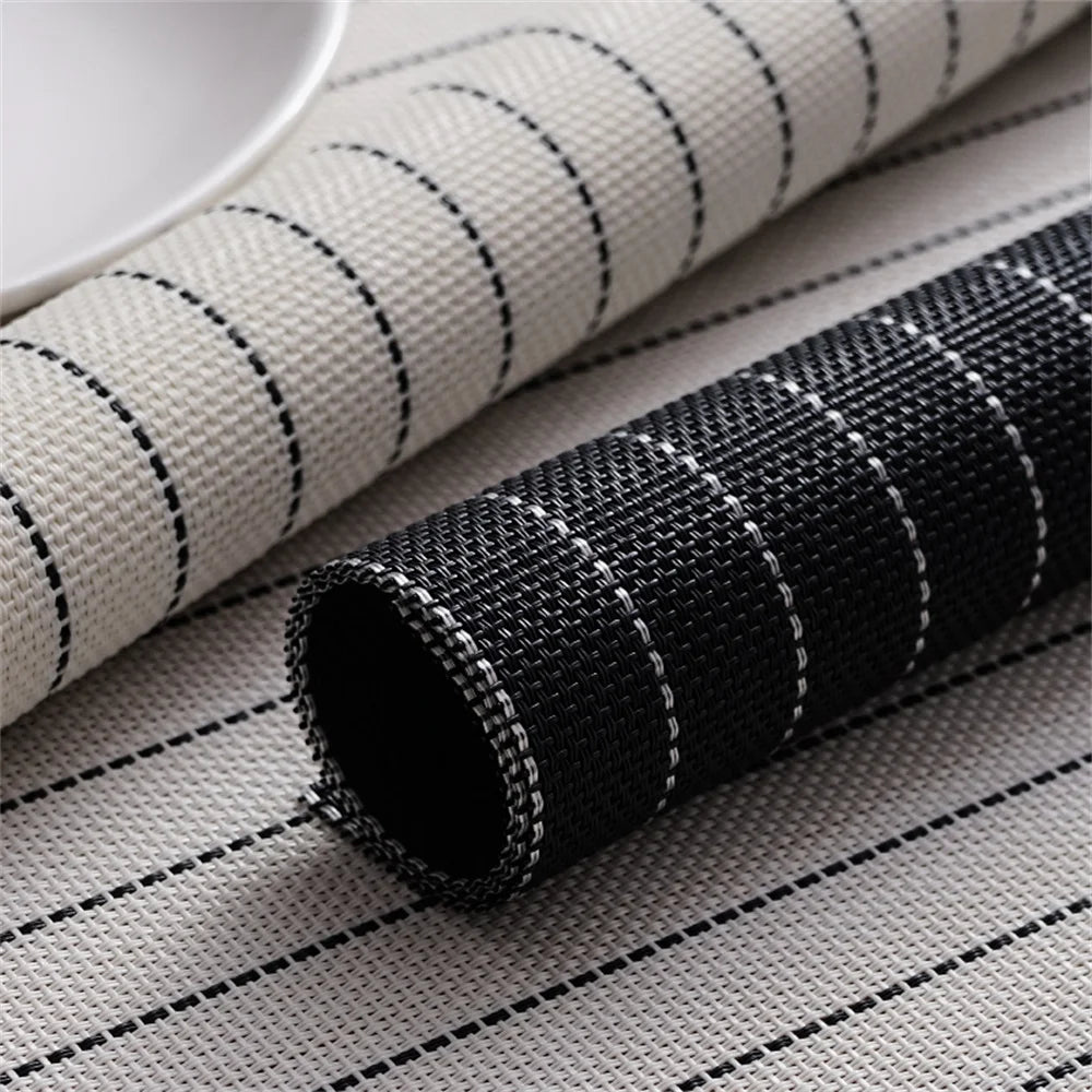 Table Mat Set Non-Slip Bowl Pad Coaster Set Washable PVC Dining Table Placemats