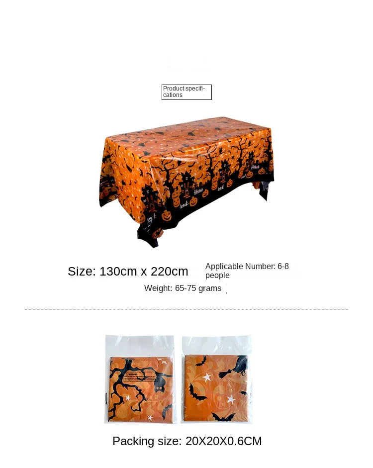 Halloween Decoration Tablecloth Pumpkin Spider Web Table Cover Table Decoration