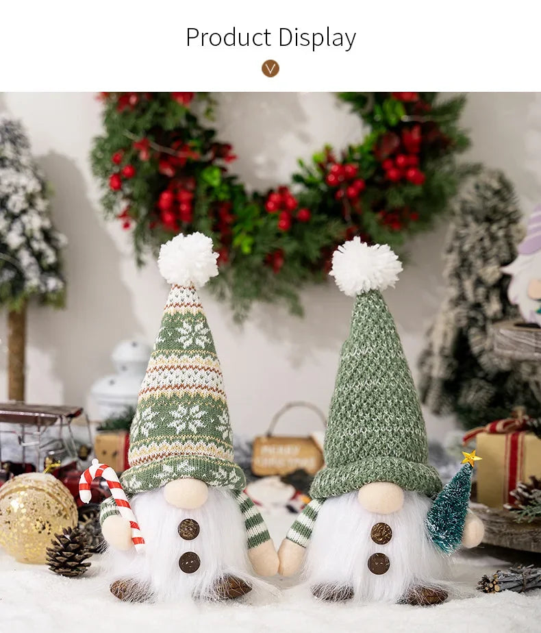 30cm Glowing Knitted Doll Couple with Led Night Light Christmas Decorations