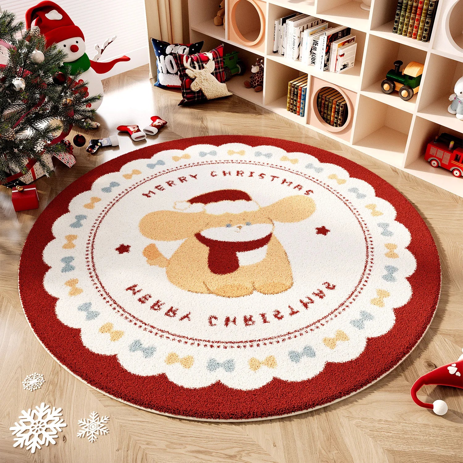 Wind Round Premium Bedroom Carpet Festive Atmosphere Decoration Tree Floor Mat