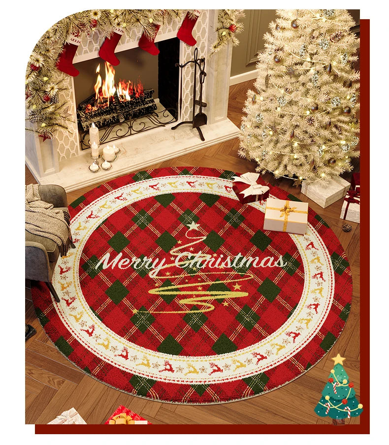 Wind Round Premium Bedroom Carpet Festive Atmosphere Decoration Tree Floor Mat