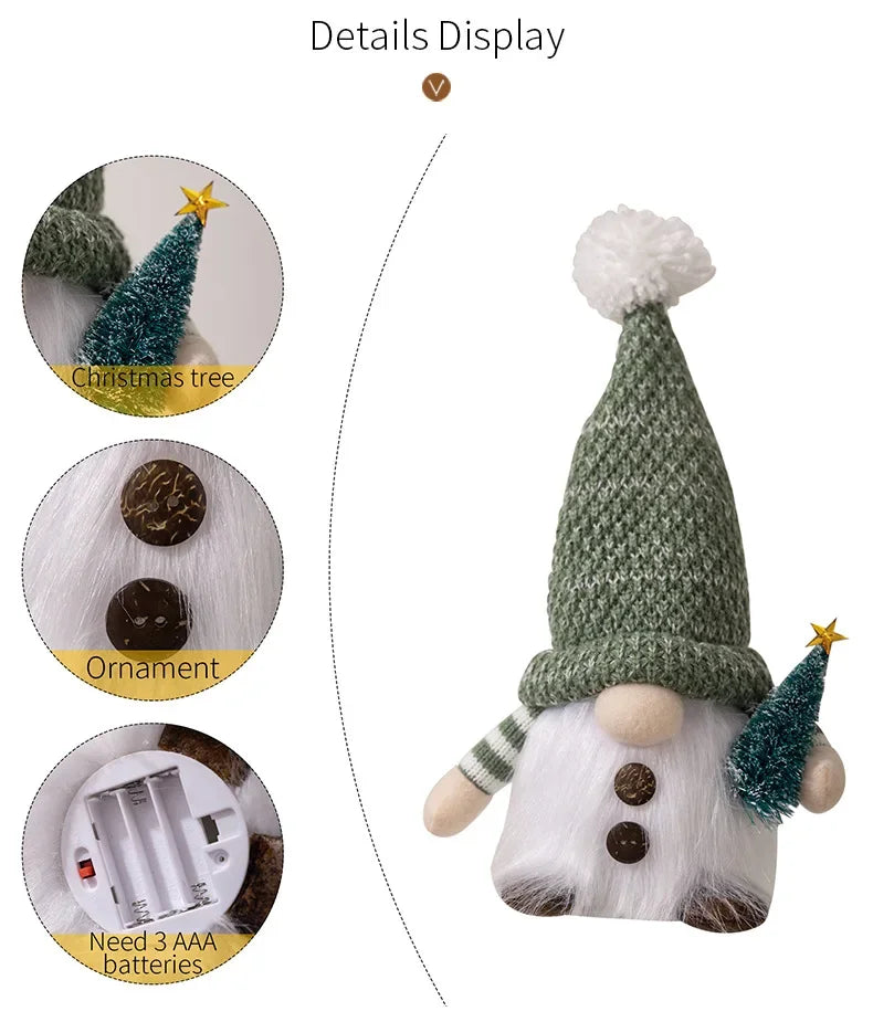 30cm Glowing Knitted Doll Couple with Led Night Light Christmas Decorations