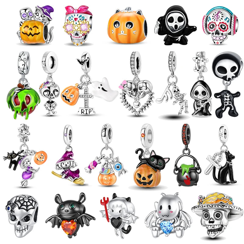 925 Silver Halloween Boutique Pendant Fit Original Bracelet Charm Necklace