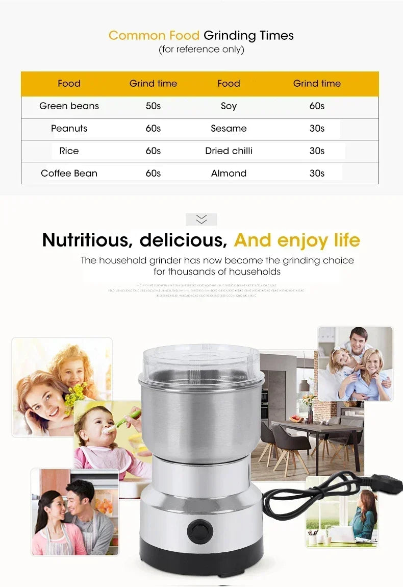 Electric Grinder Multifunctional Home Coffee Grinder Four Edged Blade
