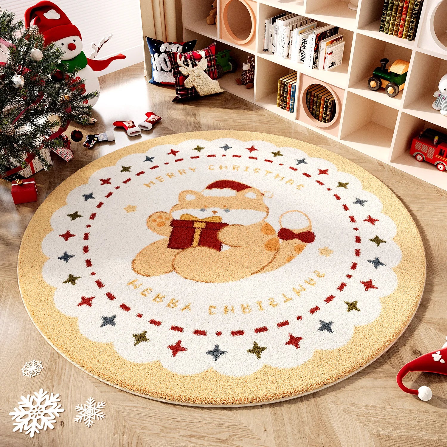 Wind Round Premium Bedroom Carpet Festive Atmosphere Decoration Tree Floor Mat
