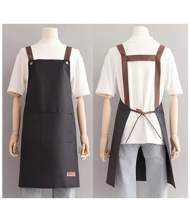 Waterproof and antifouling large pocket pastry work clothes apron