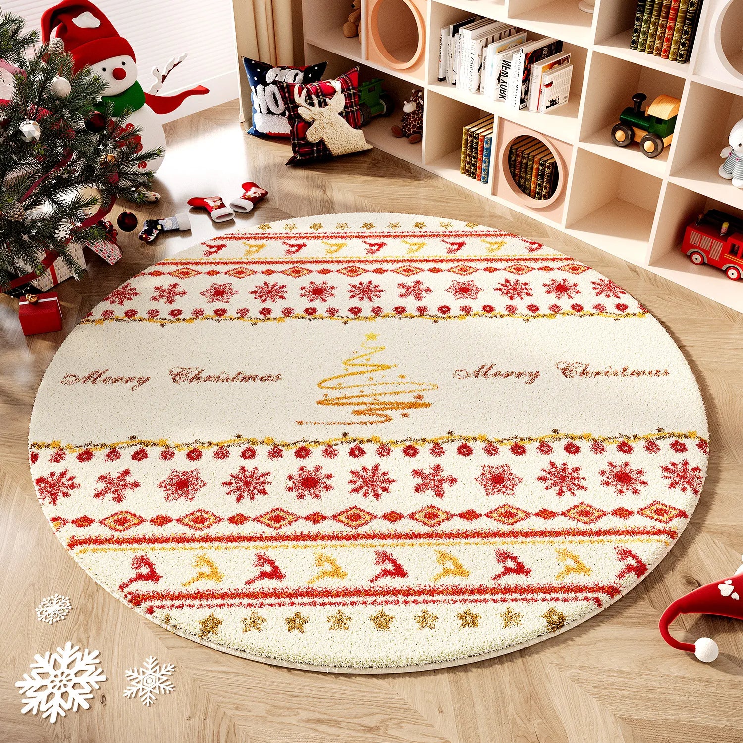 Wind Round Premium Bedroom Carpet Festive Atmosphere Decoration Tree Floor Mat