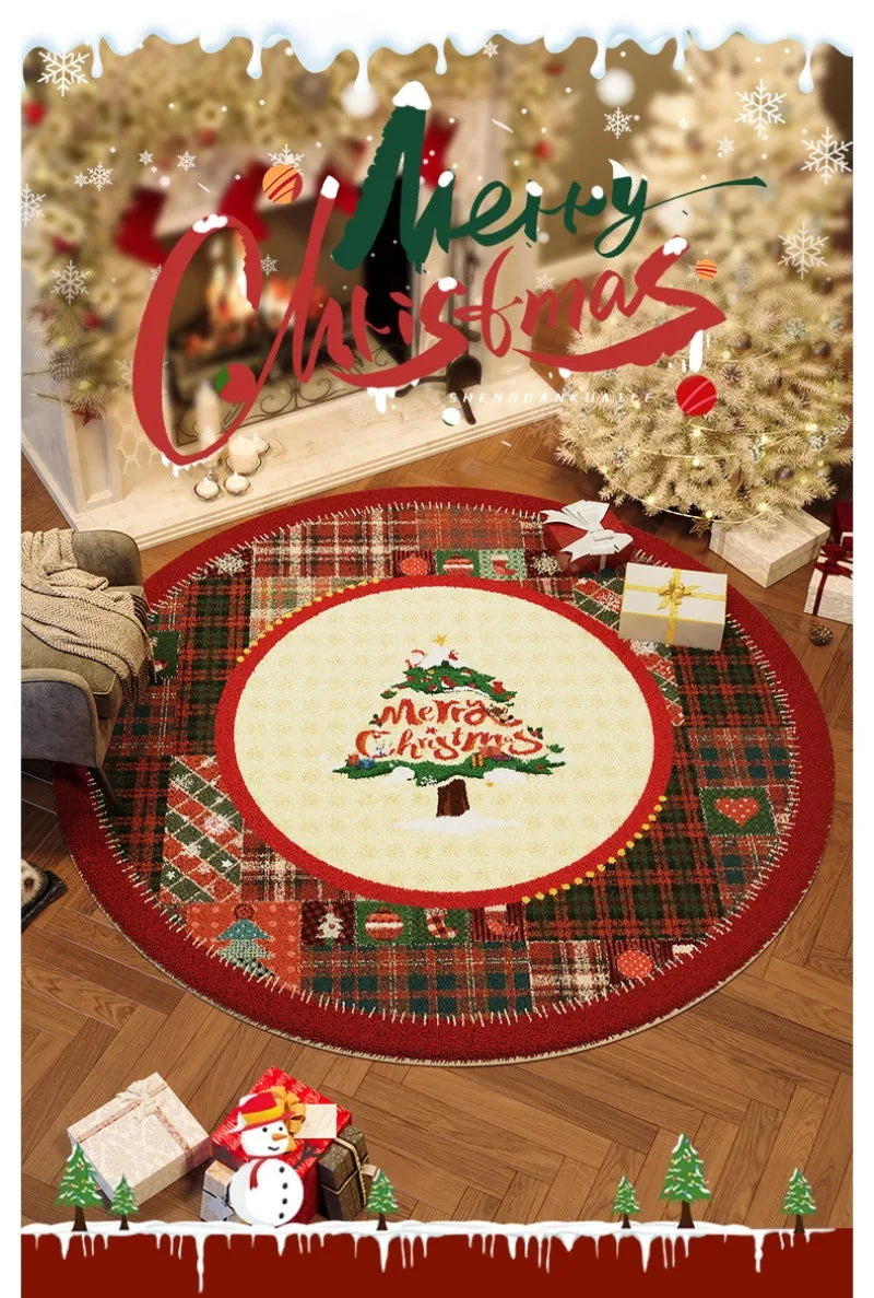 Wind Round Premium Bedroom Carpet Festive Atmosphere Decoration Tree Floor Mat
