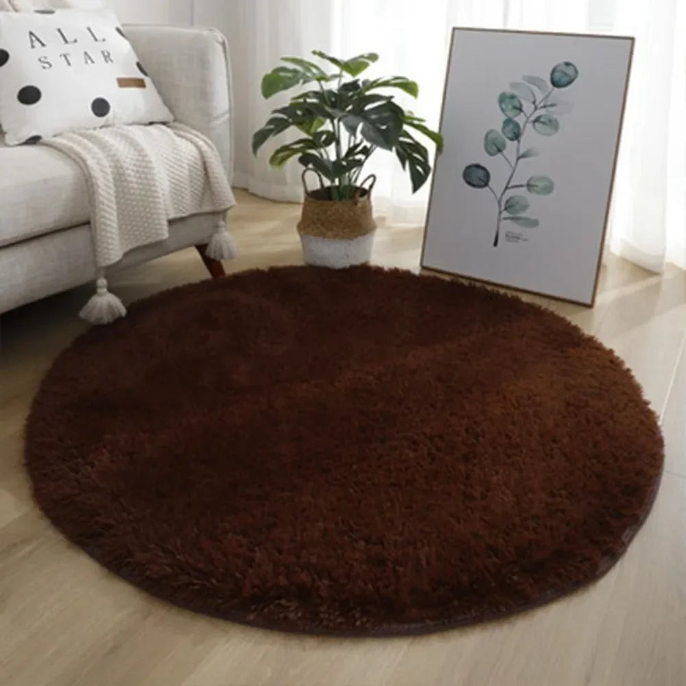 New Soft Plush Living Room Rugs Non Slip 40cm Furry Carpet Thickened Solid Foot Mat