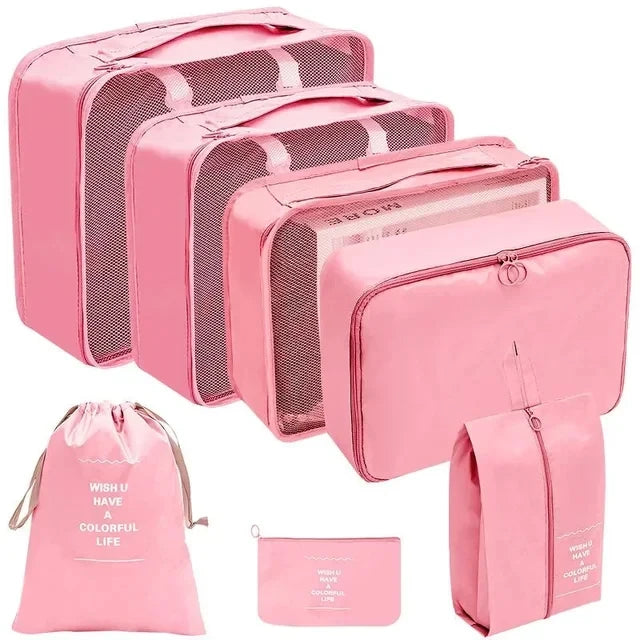 7/8/9/10 Pcs Set Travel Organizer Storage Bags Suitcase Packing Cubes Portable Luggage