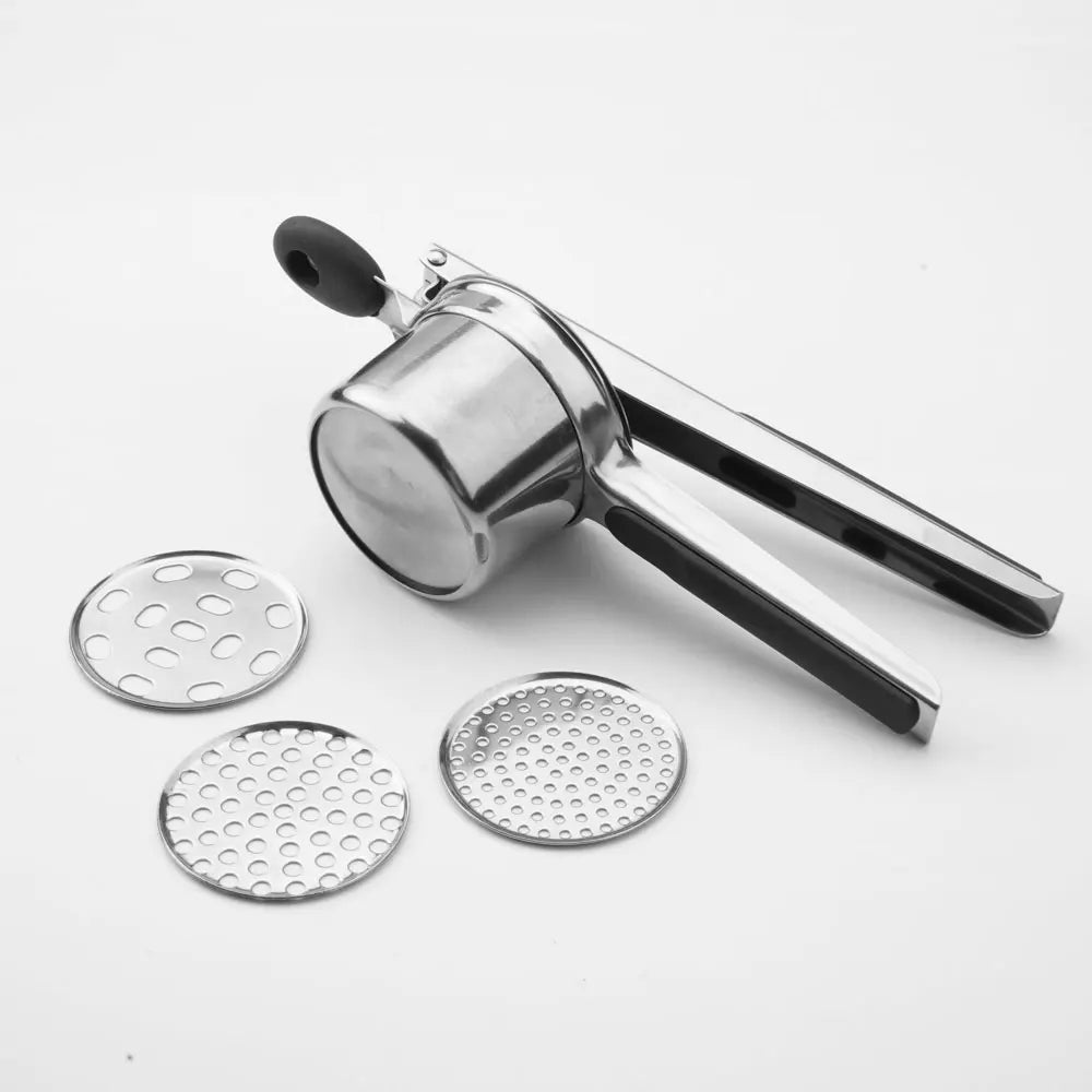 Heavy Duty Potato Masher With 3 Interchangeable Discs