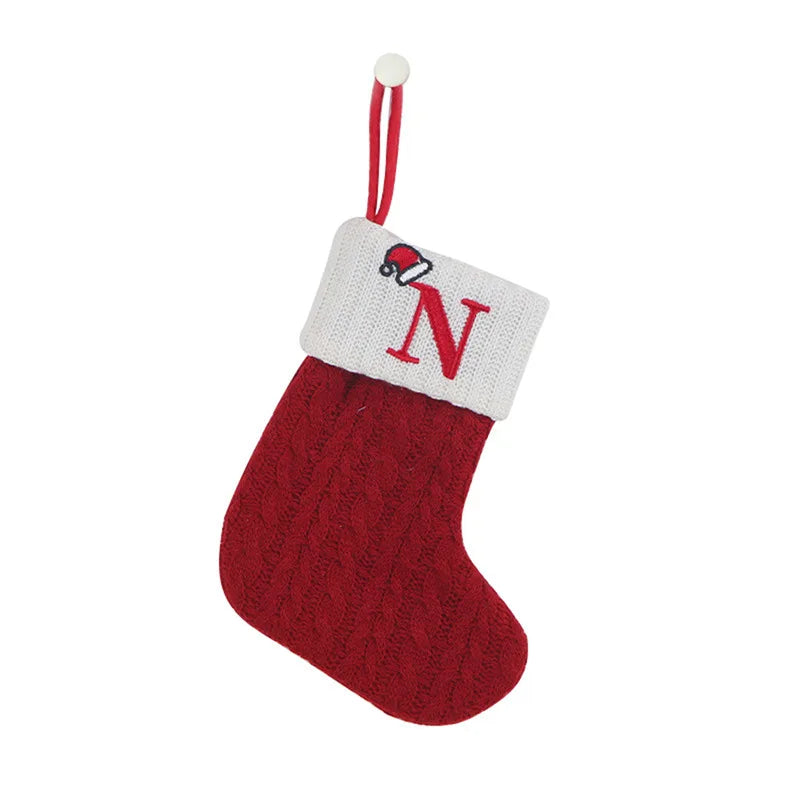 Alphabet Knitting Socks Christmas Tree Ornaments Decoration for Home