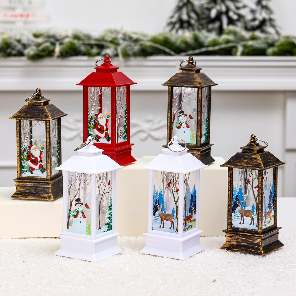 Christmas Lantern Light Decorations for Home Ornaments