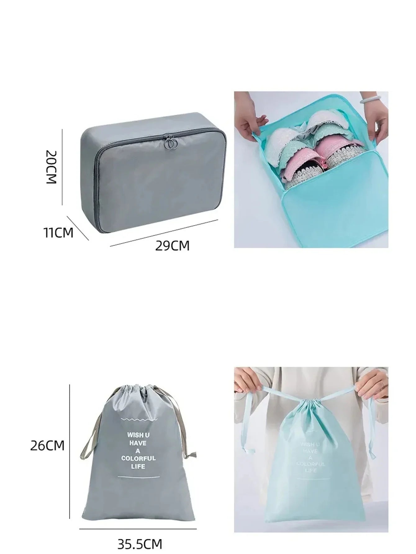 7/8/9/10 Pcs Set Travel Organizer Storage Bags Suitcase Packing Cubes Portable Luggage