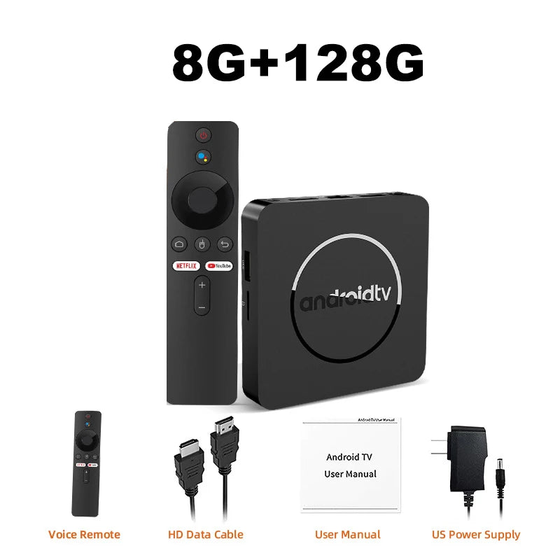 Android14 8K HDR10+Smart TV Box 128G Dual Wifi Media Player with Google Assistant