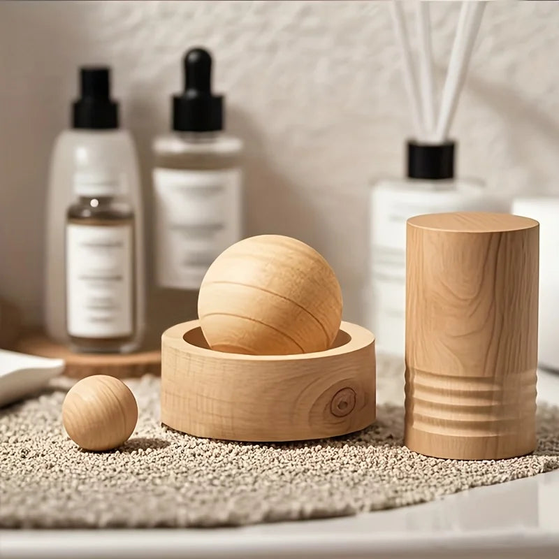 Car Wooden Essential Oil Diffusers-Spherical Design Natural Fragrance Dispersion Bedroom Decor Diffuser