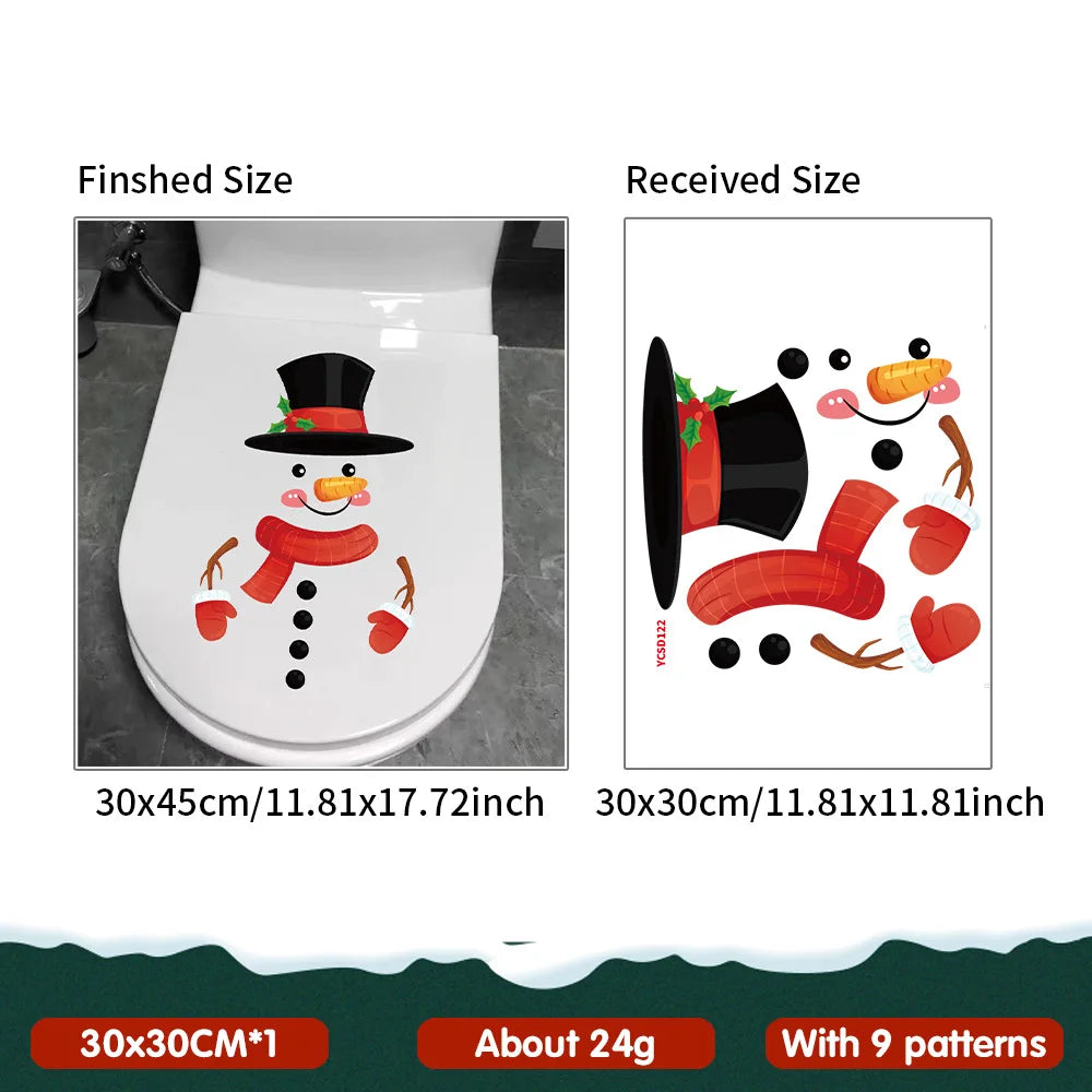 3D Santa Claus Break-Through Wall Decal PVC Removable Christmas Wall Window Sticker