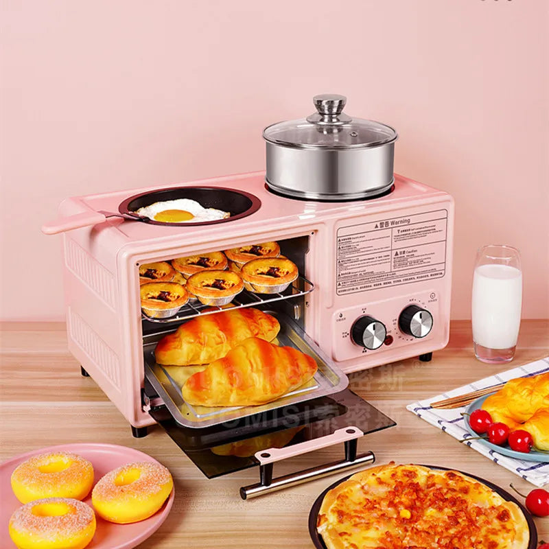 Kitchen 3 In 1 Breakfast Machine Drip Coffee, Toast, Pizza Maker