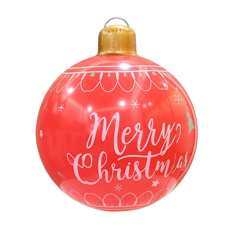 60cm Giant Luminous Inflatable Christmas Ball With No Lights Pvc Outdoor Xmas Decoration