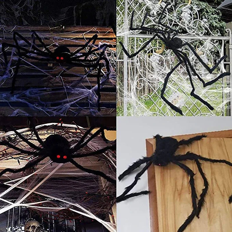 Horror Halloween Giant Black Spider Decoration Haunted House Party Props